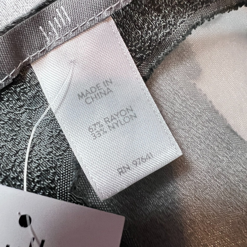 J.Jill Grey Nickel Floral Sheer Scarf One Size Lightweight Wrap  23" x 72" - Picture 6 of 10